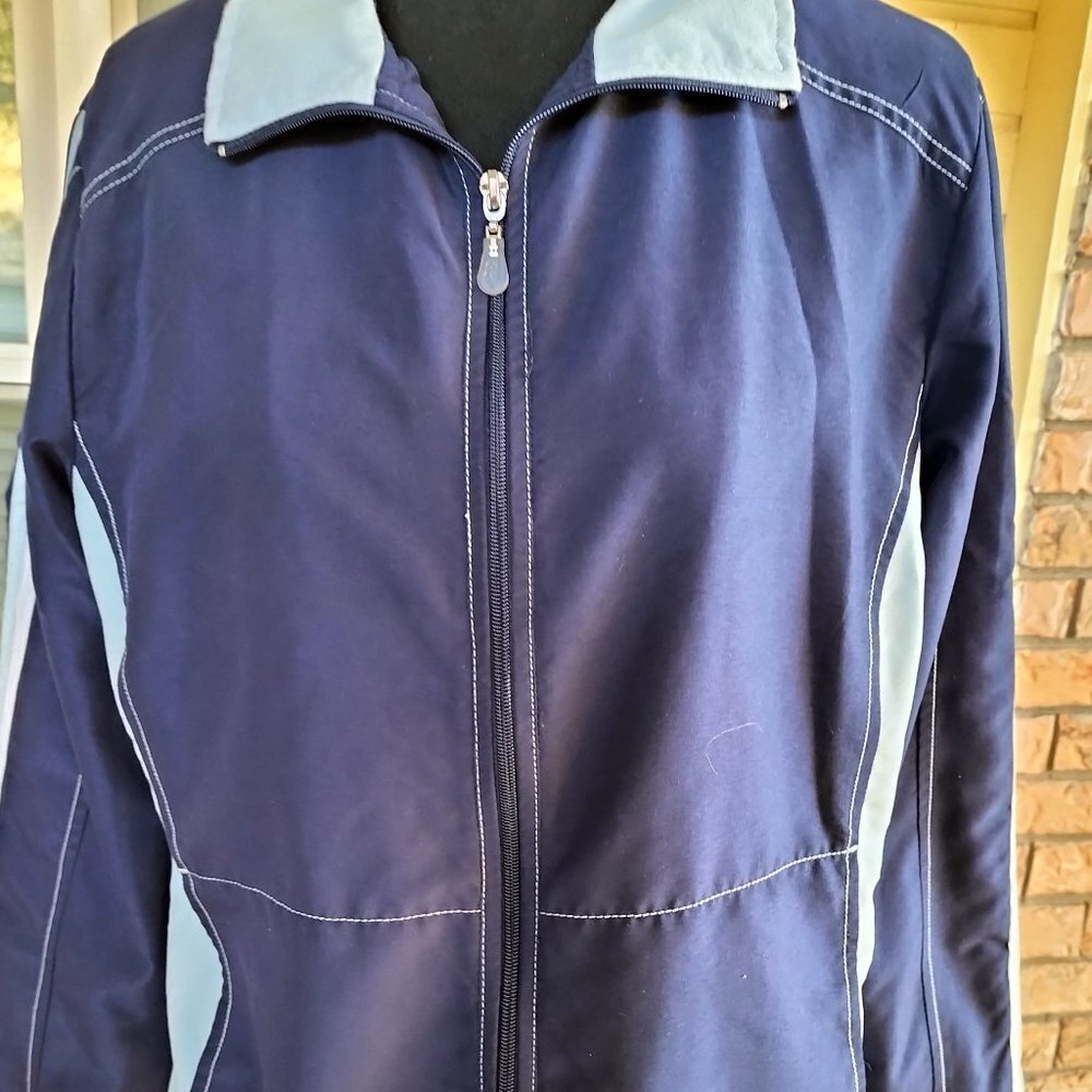 GreenTea Blue Bomber Jacket with Elastic Waistband